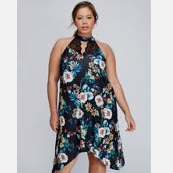 Cacique Other - Cacique 22/24 2X High Neck Tank Night Gown Sleep Dress Lace Floral Lane Bryant